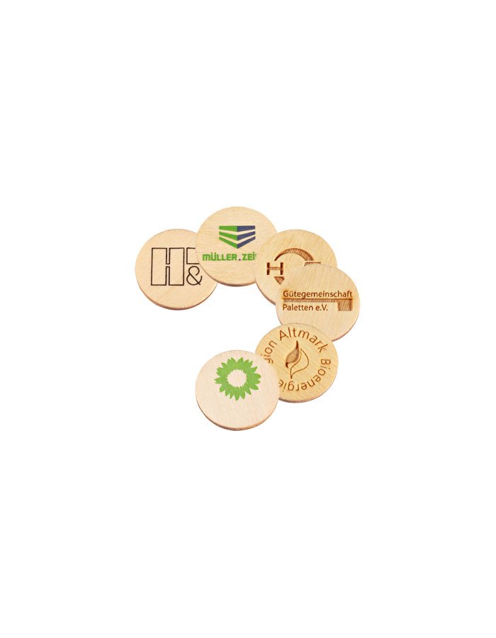 Green Coin mit Logo als Werbeartikel