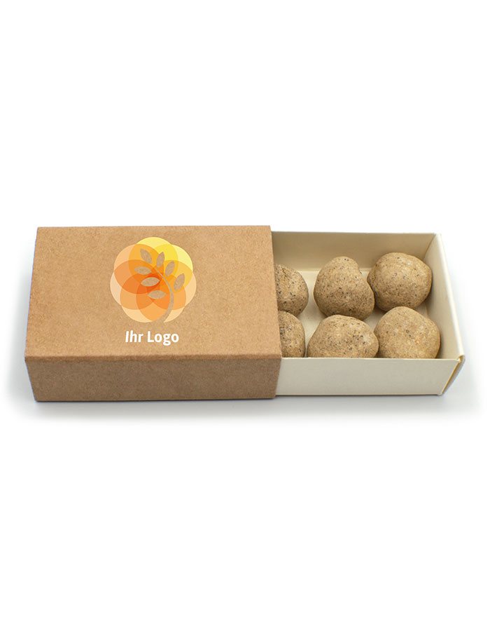 Mini-Seedballs mit Logo als Werbeartikel