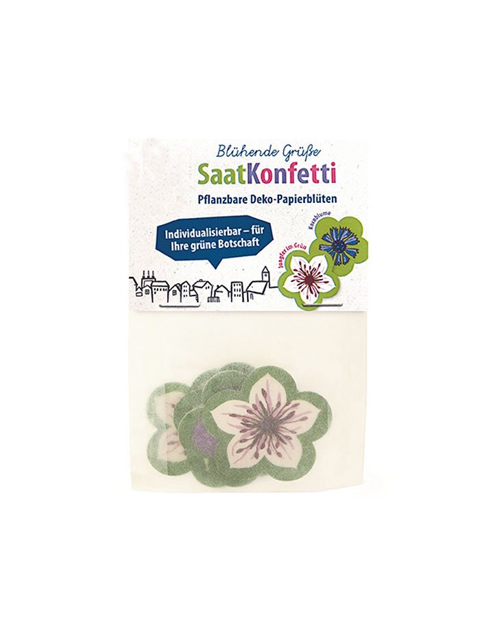 Saatkonfetti mit Logo als Werbeartikel